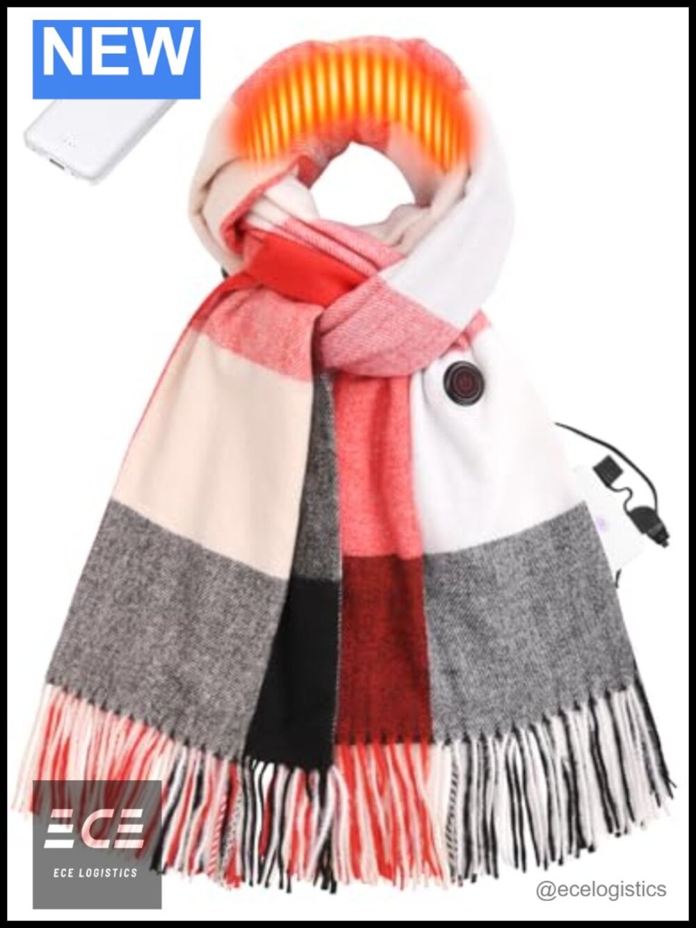 Heated Scarf Women Rechargeable Battery Winter Electric Neck Scarf